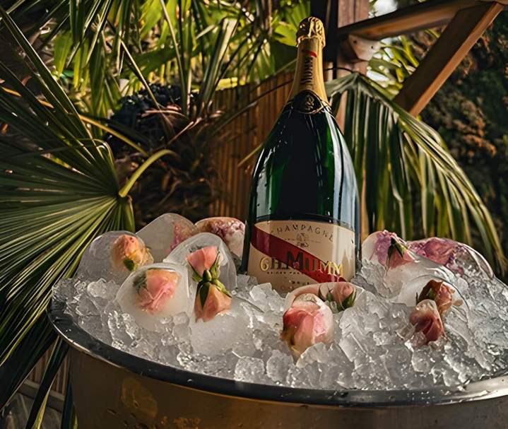 Bouteille de Champagne G.H. Mumm glacée Mozac